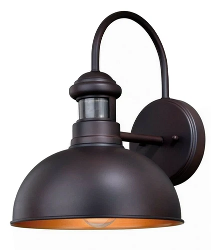 Vaxcel Motion Sensor Outdoor Wall Light,10" Franklin 1-Light,Oil Burnished BNZ - Picture 1 of 2
