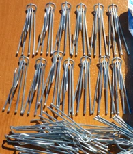 (20) Vintage 4 Prong 3" Pleater Hooks 1-1/4" Drop Curtain Drapery Hooks