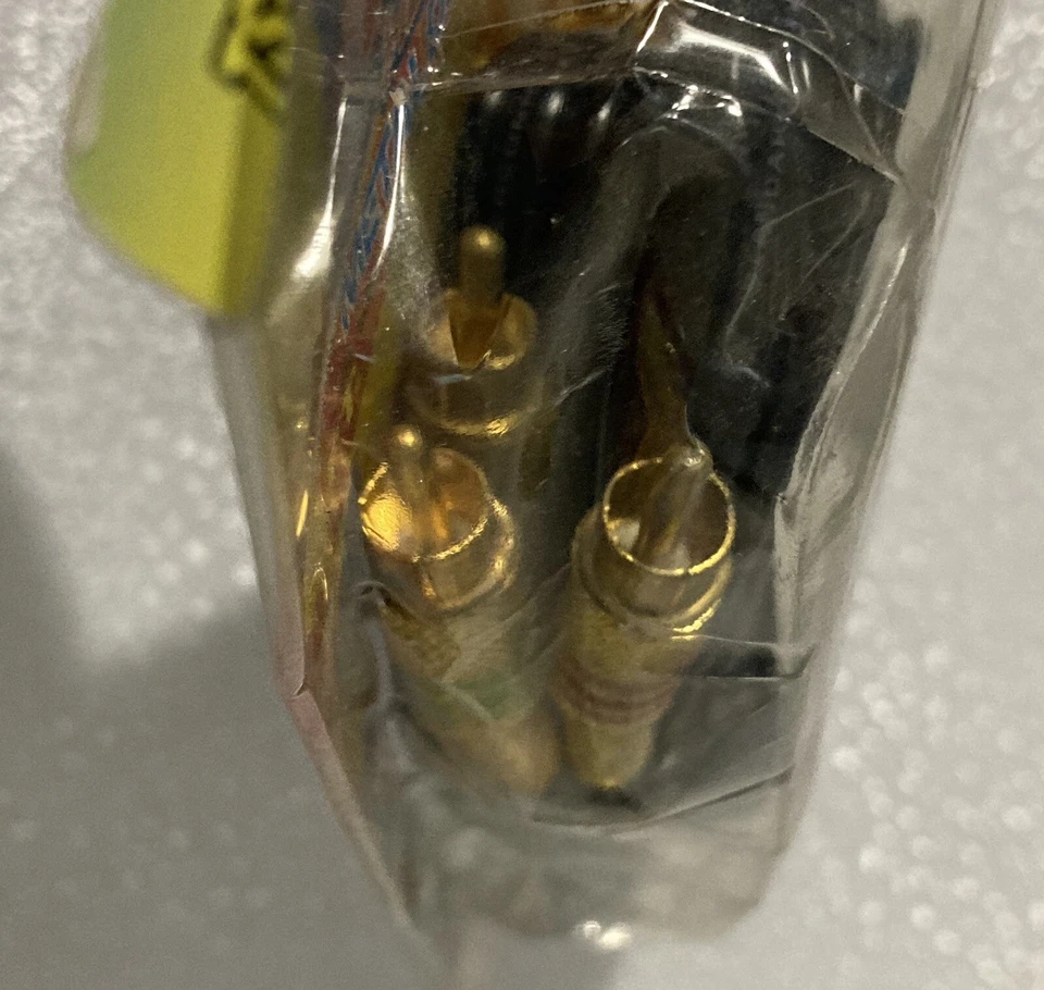 CABLE DOBLAJE DE METAL RESISTENTE TRISONIC (3) RCA 6'.Digital chapado en oro de 24 quilates. Foto 3 de 4