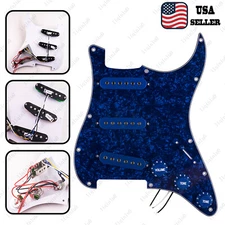 Prewired-Loaded SSS Pickguard Alnico V Pickups For Strat Blue Pearl&DBlue