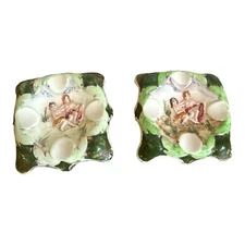 VINTAGE CAPODIMONTE NUDE LADIES ITALIAN ASHTRAYS HAND PAINTED