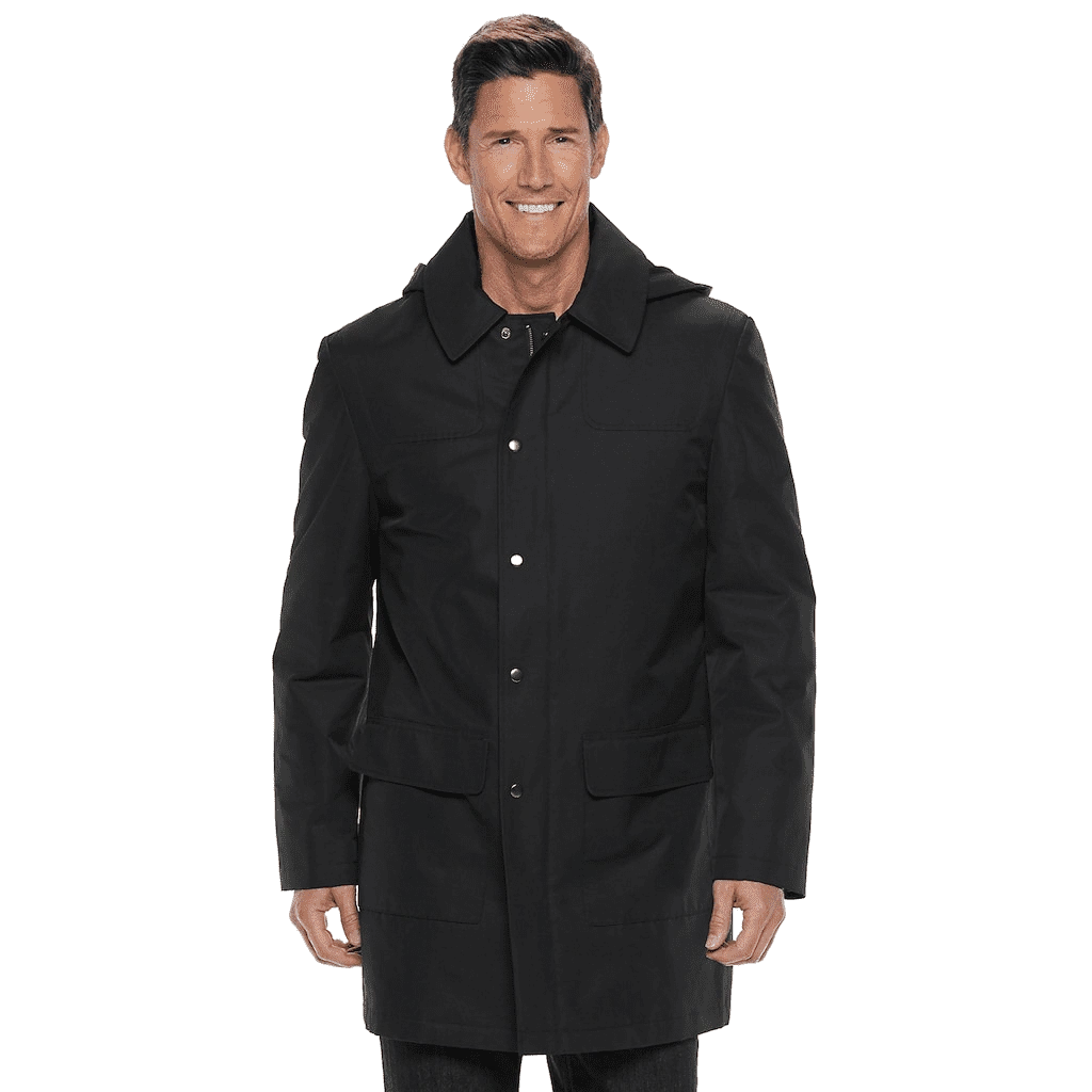 Men's Chaps Black Rain Jacket, Size: 48 Regular NWT $250