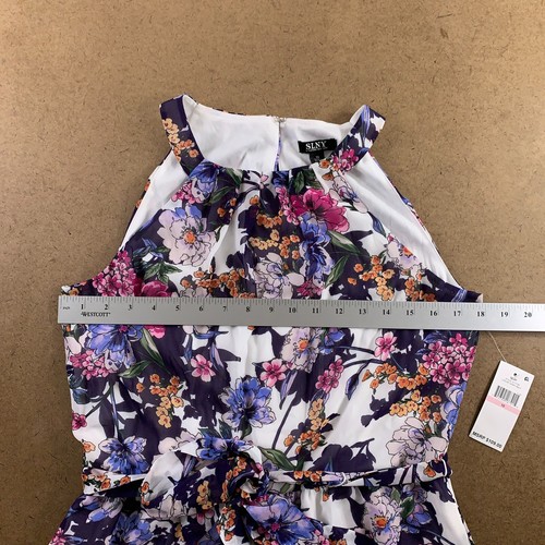 SLNY Women's Size 10 Colorful Floral Print Halter Neck Maxi Dress NWT - Picture 6 of 9