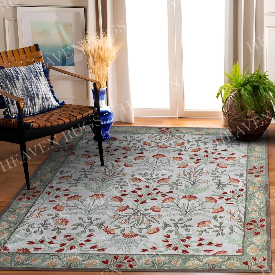 Adeline Multi Handmade Traditional Design Tufted Wool Area Rug & Carpet - Image 3 of 4