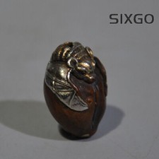 Copper Collectible Chinese Bats Longevity Peach Statue Solid