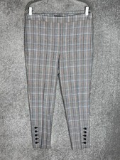 Talbots Chatham Ankle Pants Womens Sz 10 Houndstooth Plaid Button Ankle Stretch