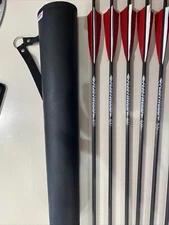 NEET/Black Leather Archery Quiver 17 1/2” 6 Warrior 400 7.45 Gpi Target Arrows