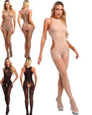 Women Rompers Slim Fit Catsuit Teddy Bodysuit Ultra Leotard Sheer Jumpsuits Oil