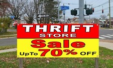 Thrift Store Sale up to 70 off vinyl Banner sign Many Sizes to choice from