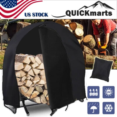 40in Firewood Log Rack Cover Outdoor Waterproof Wood Holder Rain Dust Protector - Image 1 of 4