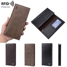 Leather Checkbook Cover For Men  Women Checkbook Holder Wallet RFID Blocking