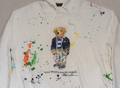 Polo Ralph Lauren Bear Paint Splatter Fleece Hoodie Pullover 3XLT 