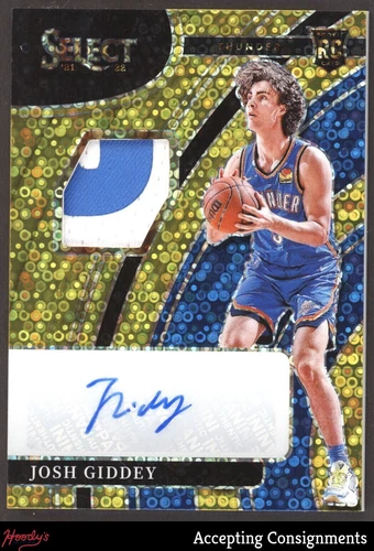 2021-22 Select Prizm Gold Disco #19 Josh Giddey RC ROOKIE PATCH AUTO RPA 04/10