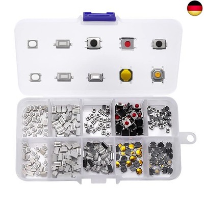 250 Stück Tactile Push Button Switch Micro Switch Tactile Button Sortiment Kit,1