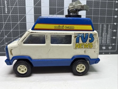 Vintage 1970s Tonka Television TV5 News Van Toy Car Collectible MADE IN USA
