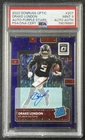 DRAKE LONDON PSA 9 2022 PANINI DONRUSS OPTIC #207 ROOKIE PURPLE STARS AUTO 10/50