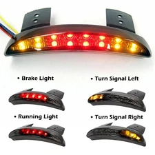 Fender Rear LED Turn Signals Stop Brake Tail Light For Harley Bobber Motorcycle