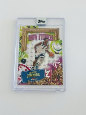 Anthony Edwards Encased Display Card Timberwolves Holographic Style Basketball