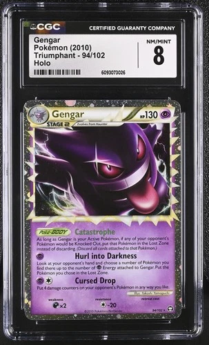 CGC 8 Gengar (Prime) 94/102 Triumphant Ultra Rare Holo Pokemon Card