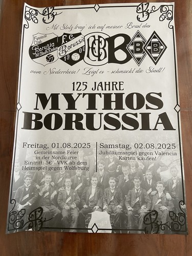 Mythos 125 Jahre Plakat Borussia Mönchengladbach Top