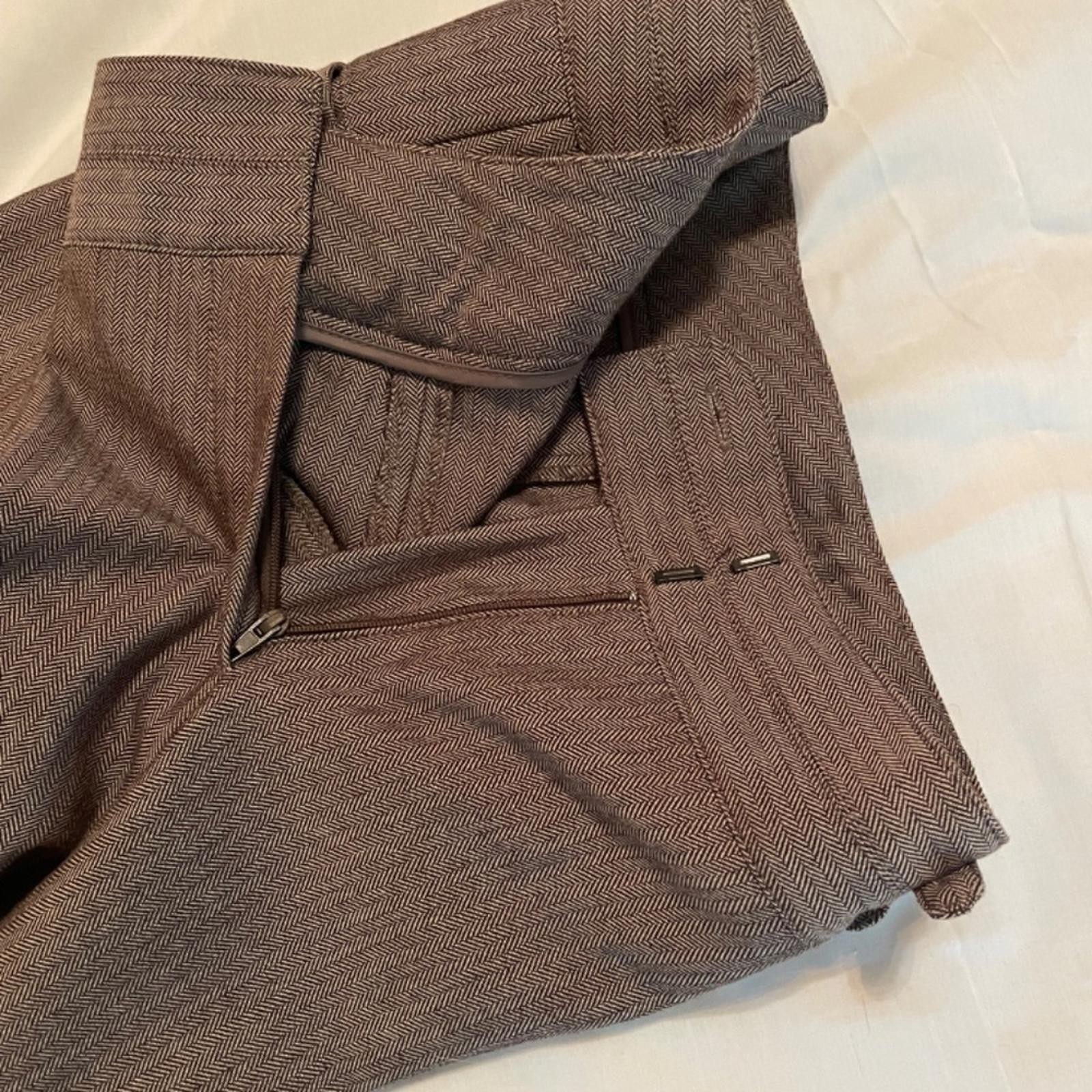 Stretch Fine Herringbone Pattern Formal Slacks LA… - image 3