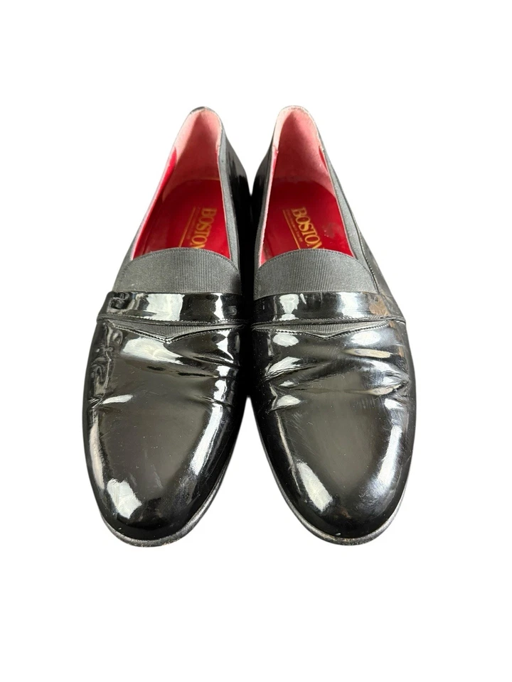 Esmoquin florentino bostoniano mocasines zapatos de vestir para hombre talla 11 N negro hecho en Italia Foto 2 de 4