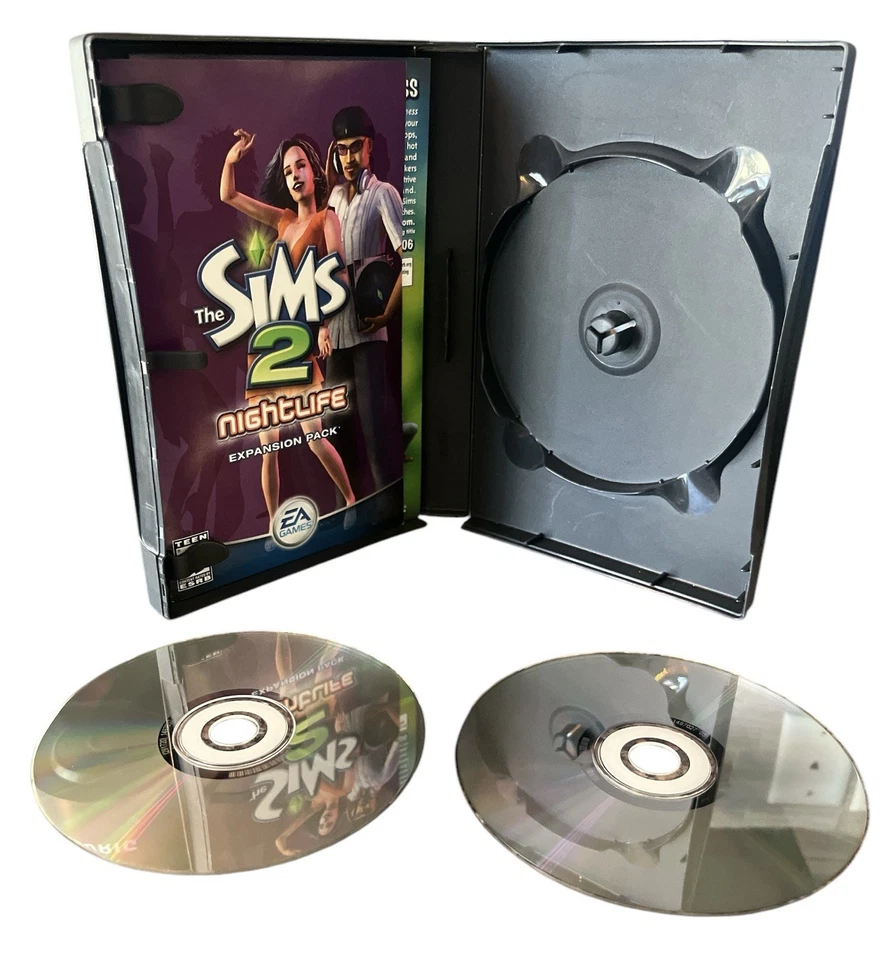 The Sims 2: Nightlife (PC, 2005) expansion pack 2-disc set CD-ROM  - Image 4 of 4