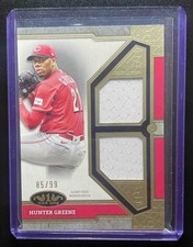 2024 Topps Tier One Hunter Greene #T1R-HG Relics Duals 85/99 MEM Reds