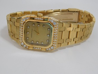 Audemars Piguet Royal Oak 18K Square Golduhr mit Diamanten