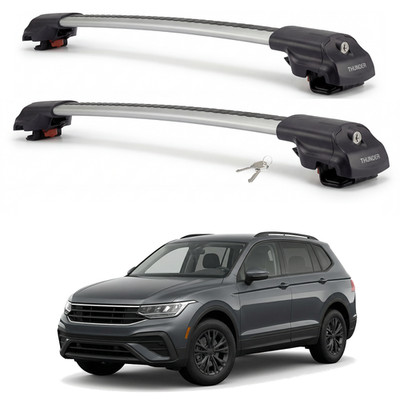 Roof Rack Cross Bars for Volkswagen Tiguan 2018-2024 Aluminum Silver Pair 220lb