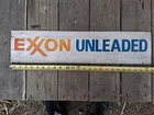 Vintage Original Gasoline Station Pump Metal Sign -exxon unleaded