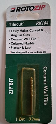 1 ROTOZIP FLIESENSCHNITT WERKZEUG BIT 3,2 MM KERAMIK WANDFLIESE NEU