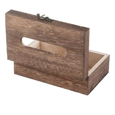 Wooden Tissue Box With Natural Wooden Grain Smooth Texture Decor
