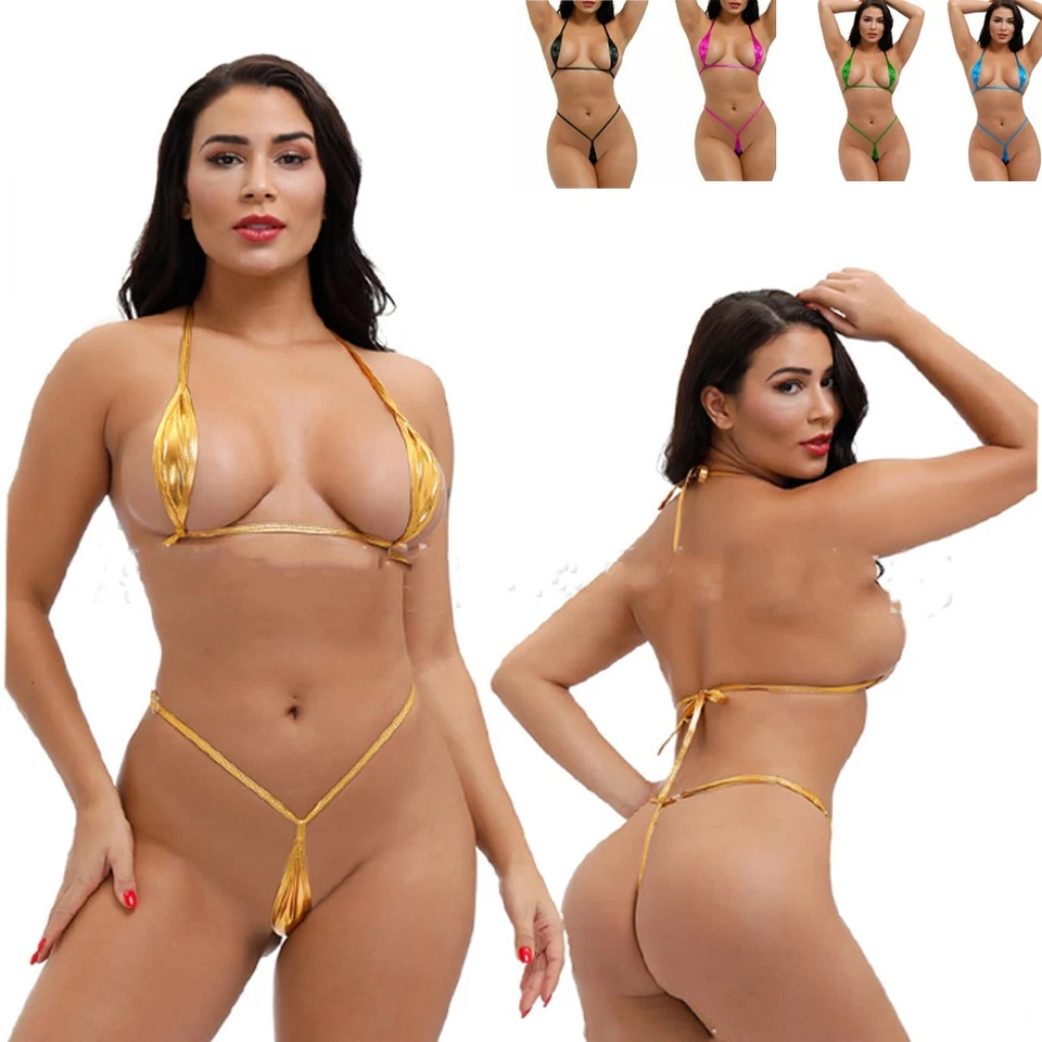 Conjunto de mini sujetador de bikini micro tanga lencería trajes de baño ropa interior para mujer Foto 2 de 4