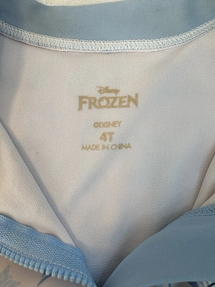 Disney Frozen Elsa Anna Camisa de Natación Floral Manga Larga Rosa Azul Camisa de Natación G 4T Foto 4 de 4
