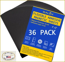 36pk Magnetic Sheets 4"x6" w/Adhesive Backing for Crafts & DIY Projects Strong