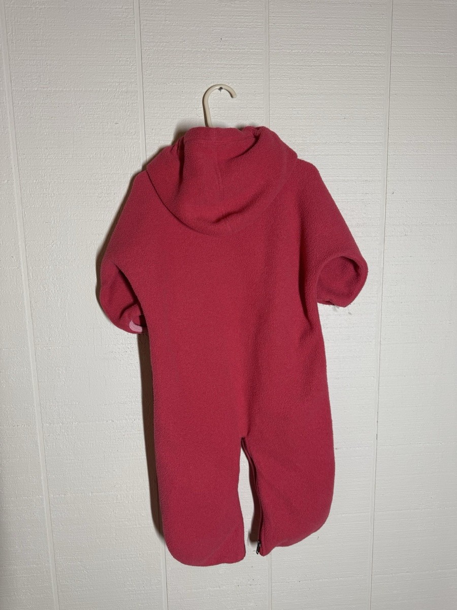 Patagonia Baby Pink Fleece Snowsuit Hooded Full Zip 12M 100
