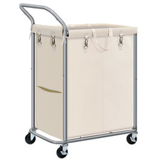 Laundry Hamper with Wheels,140L Rolling Laundry Hamper,2-Section Rolling Laundry