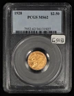 1928 G$2.50 Indian Head Gold Quarter Eagle - PCGS MS 62 - SKU-G5972