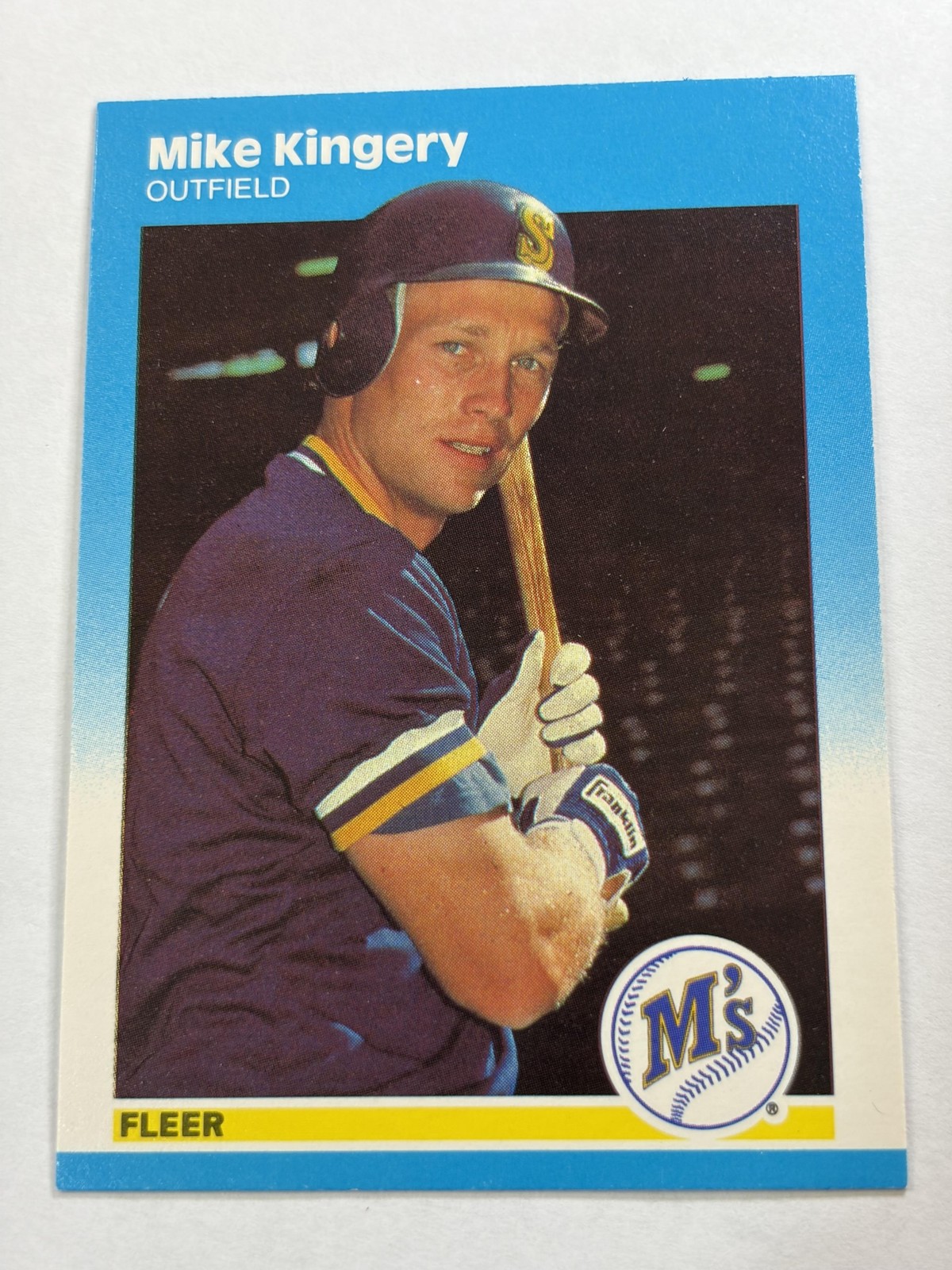 Vintage 1987 Fleer Mike Kingery Seattle Mariners U-57 MLB Baseball Card NM