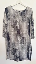 Abstract Shift Dress T-shirt Dress Black and White Loose Fit Part Two UK 12