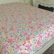 Pottery Barn Kids Full Double 4pc Sheet Set Pink Yellow Cottage Floral Cotton