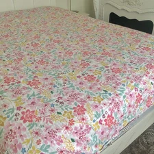 Pottery Barn Kids Full Double 4pc Sheet Set Pink Yellow Cottage Floral Cotton