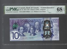 Canada 10 Dollars 2017 P 112 Wilkins Poloz Comm. Superb Gem UNC PMG 68 EPQ