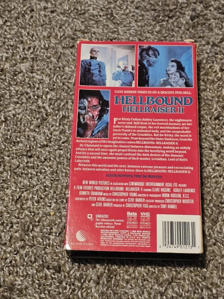 HELLRAISER II HELLBOUND UNRATED vhs HORROR movie vhs HORROR movie - Image 2 of 4