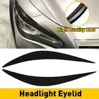 FOR 14-22 INFINITI Q50 GLOSSY BLACK HEADLIGHT COVER EYELID EYEBROW EYE LID BROW