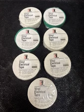 7 Rolls Power First Electric Tape Vinyl (5 White & 2 Green)  3/4" x 60'