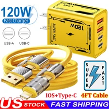 120W Supe Fast Charging USB Type C Wall Charger For Samsung iPhone Android Phone