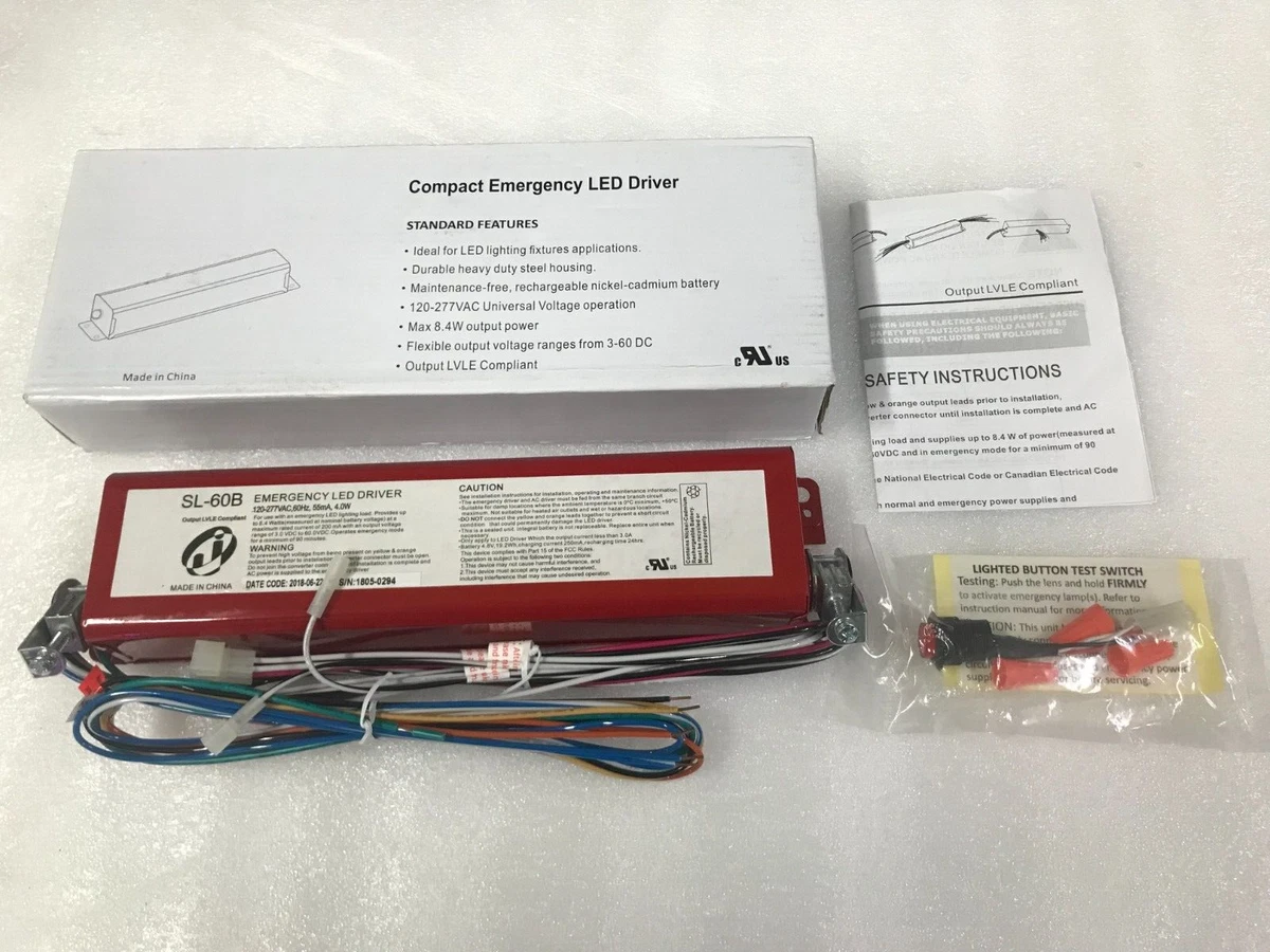 8.4W Emergency LED Backup Battery Driver 120 277V AC 3 60V DC