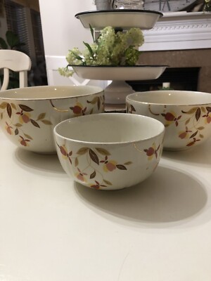 Vintage Halls Superior Quality Kitchenware Autumn Leaf Nesting Bowls ...